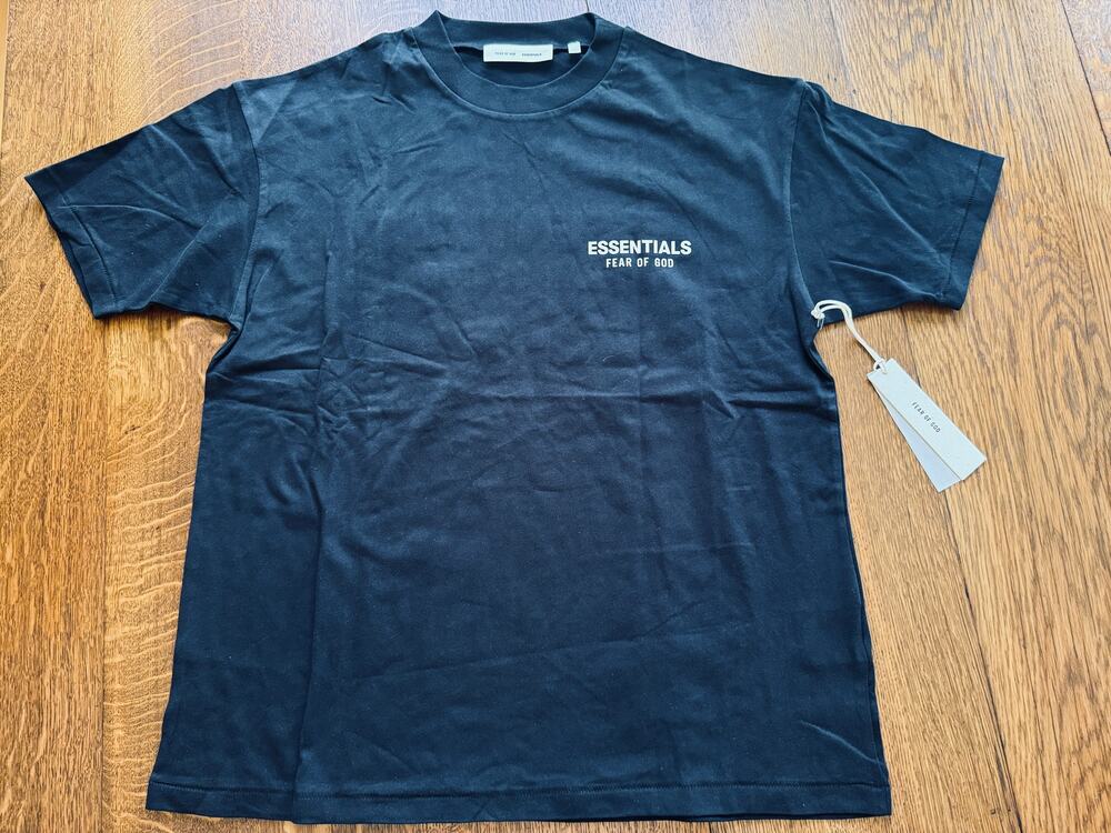 NWT Fear of God ESSENTIALS Classic Short Sleeve Tee LARGE in Jet Black
